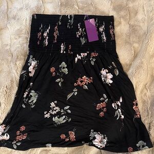 Lascana Floral Black Can Be Worn as Flowy Tube Top or Skirt!